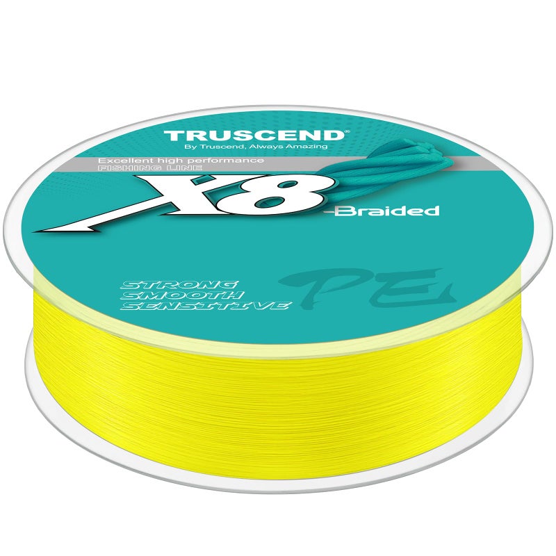 TRUSCEND X8 Braided Fishing Line, Upgraded Spin Braid Fishing Line, Smooth and Ultra Thin Braided Line, Fishing Wire Super Strength and Abrasion Resistant, No Stretch and Low Memory 20lb-300yds - Image 1